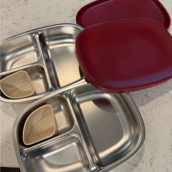 Lalo Bento Box - Berry & Cream - Set of TWO - Picture 3 of 5